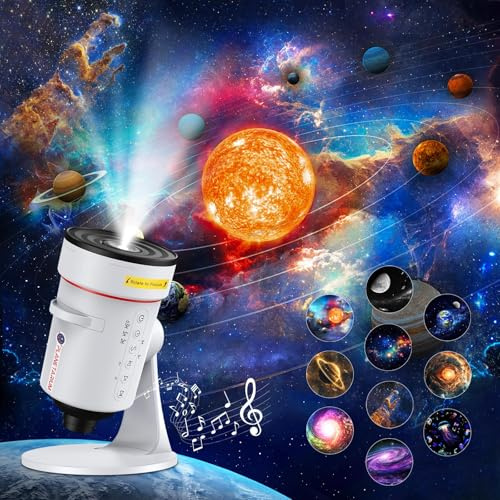 Galaxy Star Projector+White Noise Machine with 28 Soothing Sounds,4K HD Planetarium Projector with 10 Film Discs & Timer,Space Ceiling Nebula Skylight Home Theater Living Room Decor for Kid Adult Gift