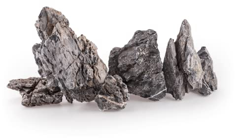 Aquarium Stones Fish Tank Rocks Natural Decoration for Aquascaping (10kg, Grey Mountains)