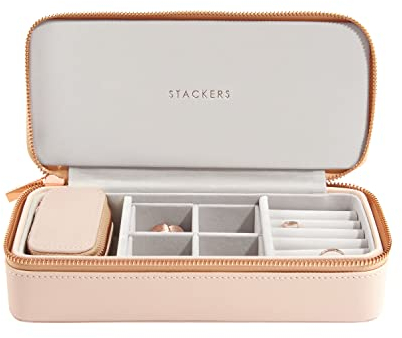 Stackers Portagioie da viaggio, grande e piccolo, rosa cipria