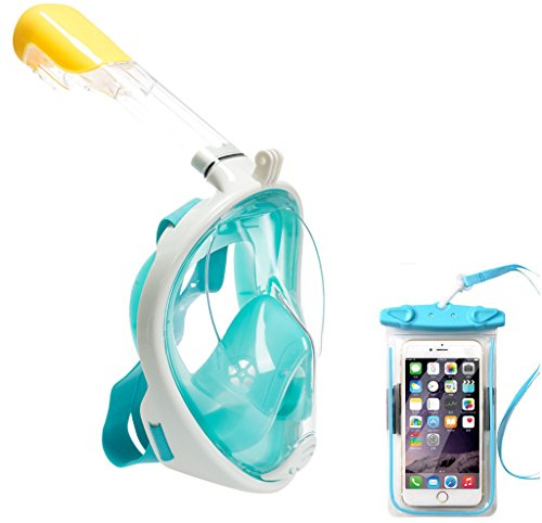 Schnorchelmaske Tauchmaske, Schnorchelmaske Easybreath,Tauchmaske Kinder,Tauchmaske,Vollgesichts Atmung,vollmaske, kurzsichtige Tauchmaske Diving Mask mit 180 Grad Blickfeld für Erwachsene