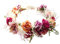 DDazzling Frauen Blume Stirnband Kranz Krone Floral Hochzeit Girlande Hochzeit Festivals Foto Requisiten (lila rosa elfenbeinfarben)