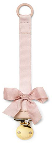 Elodie Details Attache Tétine pour Bébé en Tissu - Anneau en Silicone - Powder Pink, Rose