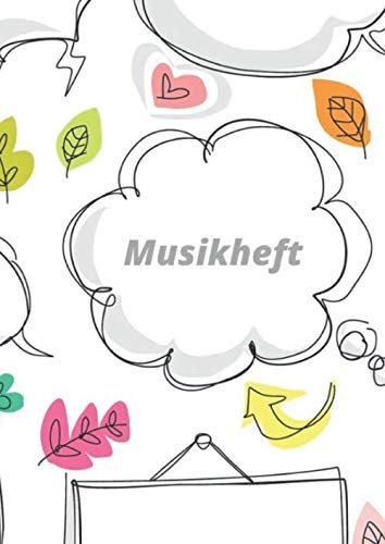 Musikheft: Mit Notenlinien A4 - 150 blanko Notenblätter mit Notenschlüssel