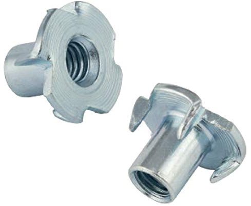 HEXATON Einschlagmuttern mit 4 Einschlagspitzen - M8 x 15 mm - 50 Stück - Verzinkter Stahl - Einpressmuttern mit metrischem Innengewinde für Holz & Kunststoff