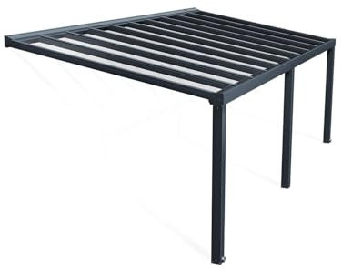 Palram Canopia Veranda Pergola 3.4x7.4cm Patio Cover Polycarbonate Roof Stockholm Grey Clear