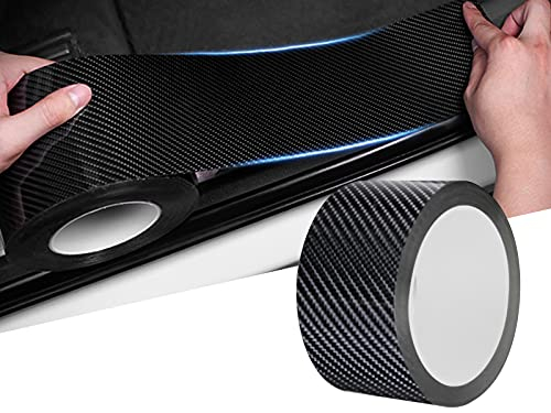 Auto Einstiegsleisten Kantenschutz Aufkleber 5cmX5m, Universelle Kfz-Aufkleber Schutzvorrichtung Aus 5d Carbon Faser, Spoiler Schutzverkleidung Abdeckung Aufkleber Ubehör (Kohlefaserschwarz)