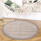 payé Teppich Rund - Braun-Beige Streifen - 200x200cm Kurzflor Modern Dekoration fürs Wohnzimmer Schlafzimmer Skandinavische Teppiche