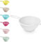Plastic Colander Food Sieve Strainer Basket for Food Washing Draining Pasta Spaghetti Rice Salad Vegetable Kitchen Cooking Hobby Design 4 (22cm - White)