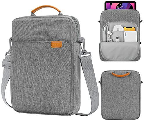MoKo 9-11 Pulgadas Funda de Transporte con Correa para el Hombro para iPad Air M3, iPad A16 2025, Pro 11 Pulgadas, iPad 10/9/8/7th Gen, Tab S8/S9 11, Gris Oscuro