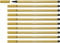 Stabilo Pen 68 - Pennarello Premium - Confezione da 10 - Cachi