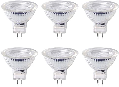 Luxvista 5W Bombillas GU5,3 LED MR16 AC 220-240V Blanco cálido 3000K Foco LED Equivalente a 50W Halógeno 320LM No regulable Ángulo de haz de 25° para focos Iluminación empotrada 6 unidades