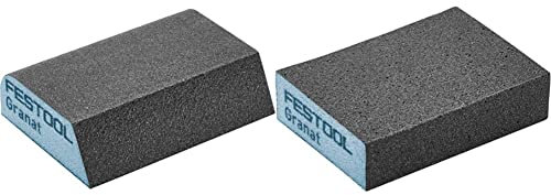 Festool 201084 120 Grit Contoured Abrasive Sanding Blocks 6-Piece, Multi-colour, 3.15 in*3.86 in*4.72 in & 201081 60 Grit Abrasive Sanding Blocks 6-Piece