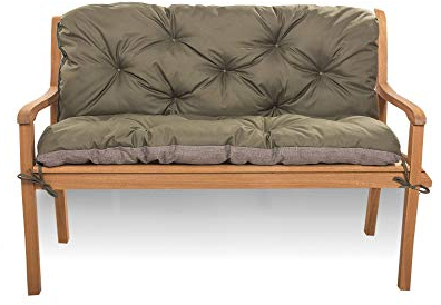 Sitzkissen für Hollywoodschaukel - Sitzbank mit Rückenlehne - Gartenschaukel Kissen - Bankkissen Outdoor (160 x 60 x 50, Grün)