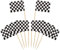 Cocktailstangen, Speisefahnen, 120 Pack karierte Rennflagge Zahnstocher Cupcake Picks Zahnstocher Fahnen Abendessen Flaggen Race Car Cake Topper Dekorationen Partyzubehör