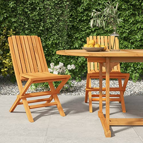 Yolola Gartenstühle Verstellbar 2 STK,Outdoor-Stühle Hochlehner Klappstühle,Holz Klappstuhl Gartenstühle Wetterfest Gartenmöbel 47x47x89 cm Massivholz Teak
