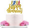 WeBenison Marathon Happy Birthday Cake Topper, Sport Running Birhday Cake Supplies, Sport Keep Fit and Fitness Theme Running enthusiasts Birthday Party Decorations Gold Glitter