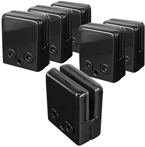 Cokritsm Morsetto di Vetro 8-10 mm Clip di Vetro in Acciaio Inossidabile Supporto Vetro 6 pezzi per Ringhiera Balaustra Corrimano della Scala Nero