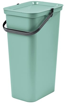 Tontarelli - Papelera MODA con asa 40L salvia/grafito