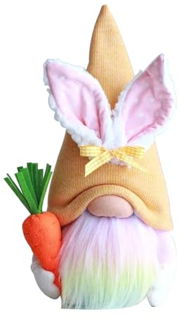 ENLACE Ostern Frühling Wichtel, Handgemachte Plüsch Puppen, Ostern Hasen Ohren Puppen Dolls, Wichtel Ostern Heimdekoration, für Tischdekoration Deko Osterdekoration Frühling, Gelb