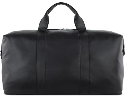 bugatti Corso Deluxe Reisetasche aus Leder, Weekender für den Urlaub, Gymtasche für Sport, schwarz