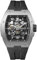 Ingersoll The Play 45 mm Automatic Herrenuhr mit schwarzem Skelettziffernblatt und schwarzem PU Armband I15301