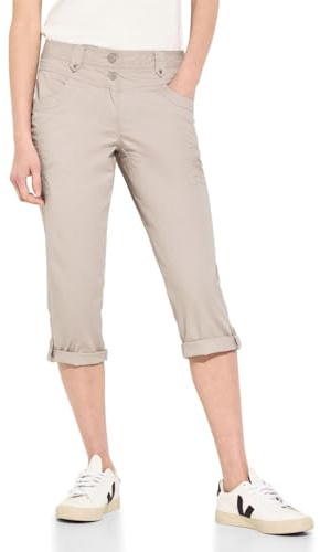 Cecil Damen B377578 3/4 Papertouch Hose, Boulder beige, 32W x 22L