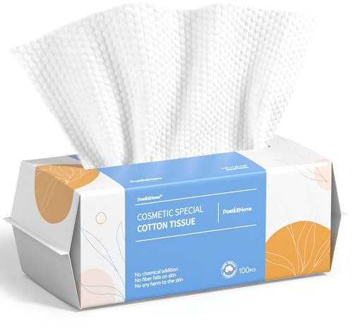 PoeticEHome Asciugamano per il viso usa e getta, salviette asciutte ultra morbide in cotone – Panni per la pulizia del viso senza pelucchi