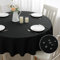 mosayt Schwarze Tischdecke Rund 120 cm Abwaschbar Leinenoptik Tischtuch Lotuseffekt Leinendecke Fleckschutz Tischwäsche für Outdoor Esszimmer, Garten, Hochzeiten