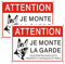 Luimode Panneau attention au Chien,Je Monte la Garde Vous Pénétrez dans Cette Propriété à Vos Risques et Périls, Aluminium 25 * 18cm,2 Pièces