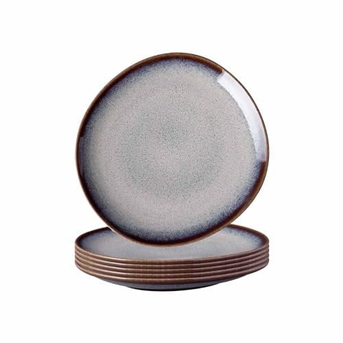 Villeroy & Boch like. by Lave Beige Brotteller 6er Set, 17,5 x 17 x 2 cm, Runde Beilagenteller mit einzigartiger Glasur, Skandinavisches Design, Steingut, Beige