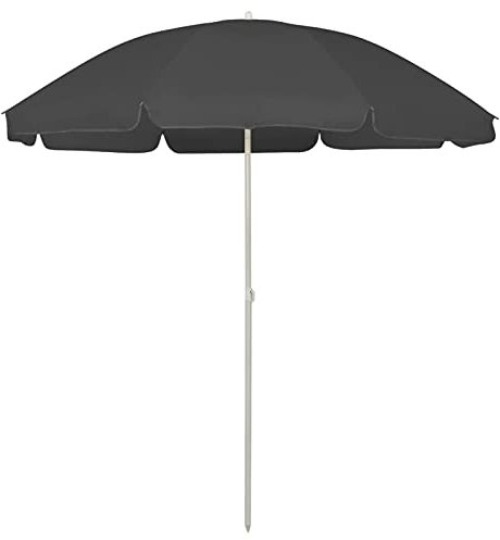 ShCuShan Sombrilla de playa antracita 240 cm, sombrilla de jardín, parasol de balcón, antracita, 240 cm