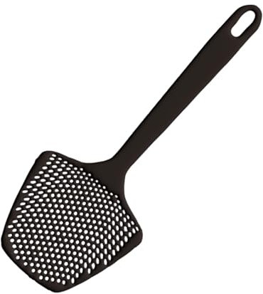 Fackelmann Fenix Colador, Material RPET 100% Reciclado, Plástico Reciclable con Alta Resistencia al Calor hasta 230ºC, Alta Durabilidad, Anti Rayaduras, Color Negro, 30 cm, 1 ud.