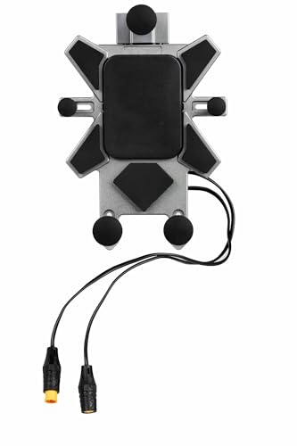 ASBVRJF Motorrad-Lenker-Handyhalter, Motorrad-Handyhalterung aus Aluminiumlegierung, mit Qi 15 W kabellosem Ladegerät und Vibrationsdämpfer Mobile Phone Holder Motorcycle