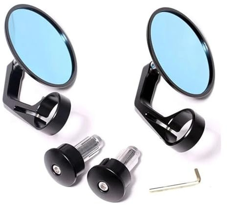 Motorrad Spiegel Blauer Rückspiegel Aus Blendfreiem Glas, Motorrad-Lenkerspiegel 7/8-Griff, Rund, Für Sportster 883, Streetbike, Dirtbike, Chopper Rückseitenspiegel