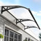 Vordach für Haustür mit Großem Waschbecken aus Aluminiumlegierung,Haustürvordach Fenstermarkise,Polycarbonat Rundbogenvordach,Beidseitiger Abfluss,für Balkon-Traufe-Garten-Regen- und Schneeschutz