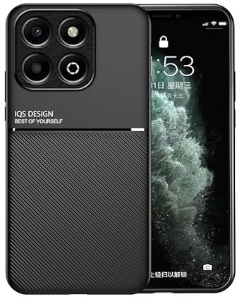 Sawiqpd for Honor X6B Case, Carbon Fiber Texture Ultra-Thin Business Casual Phone Case Shockproof Slim Soft Silicone TPU Bumper Protective Cover Compatible with Honor X6B, Black