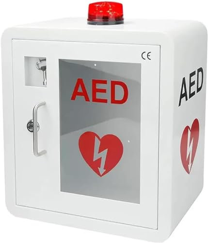 AED-Defibrillator-Aufbewahrungsschrank, Erste-Hilfe-AED-Defibrillator-Aufbewahrungsschrank zur Wandmontage, Erste-Hilfe-Schrank, Trennwandposition einstellbar, passend für die meisten AED-Modelle