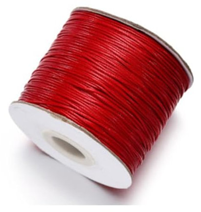 Wisafory Cordoncino in cera in pelle, per fai da te, per la creazione di gioielli, bracciali, decorazioni, progetti fai da te, cucito, rosso scuro, 1 mm x 10 m