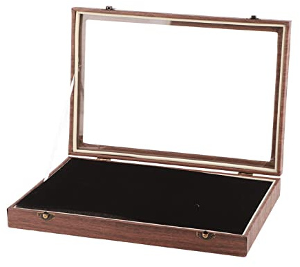 Grande Vitrine pour Médailles Vitrine de Médailles Vitrine d'épingles en Cuir PU , Boîte de Collection de Médailles en Verre émaillé, Vitrine d'insigne de Bijoux, Largement