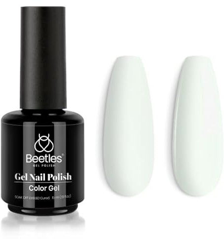 beetles Gel Polish 15 ml UV Gel Nagellack Badesalz, Bläulich Weiß Nagellack UV LED Maniküre Nagelstudio DIY Gel Nagelkunst Design für Anfänger