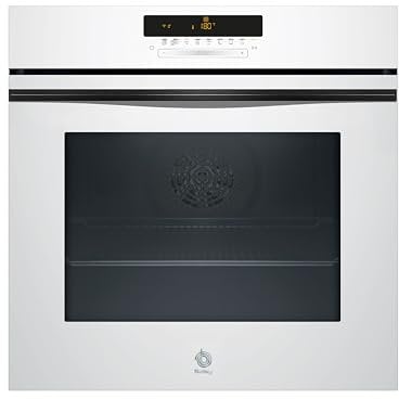 Balay - Horno multifunción con función freidora de aire, 60 cm, Pirólisis y Aqualisis, 40 recetas, táctil, Raíles Flex, Cristal Blanco, 3HB5879B7
