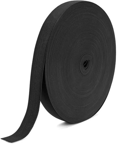40 Meter Gummiband Schwarz Breit 20 mm, Hochelastisches Gummiband zum Nähen Breites Gummiband Flache Gummibänder, Hosengummi,Gummiband für Hosenbund, Heimtexilien Nähzubehör DIY Handwerk Stoffe