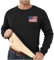 Padded Sweatshirt Men Mens T Shirts Designer 2025 Men's Spring And Autumn Winter 2D Printed Personalized Retro National Flag Casual Fashion Plus Velvet Thickened Round Neck Mens Jumper (Black, XL)