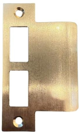 4-7/8 Brass Door Strike Plate, Keeper, Striker, Solid Brass, Antique/Vintage Mortise Lock Replacement for 4-3/4 - 6-1/4 (478EXTBB)