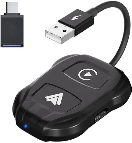 2024 Neueste CarPlay und Android Auto Wireless Adapter, 2 in 1 Wireless Carplay Android Auto Adapter Konvertieren Wired Carplay or Android Auto zu Wireless, Plug&Play, für iOS/Android