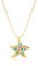 WOWORAMA Starfish Necklace for Women Colorful Rhinestone Starfish Pendant Necklace with Beige Rope Sea Shell Star Choker Necklaces Summer Beach Trendy Necklaces