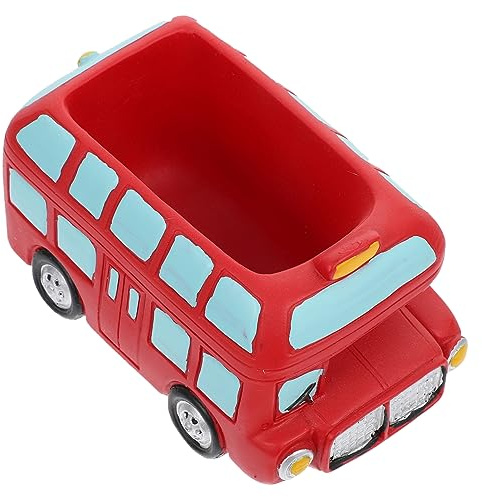 BESPORTBLE Harz Bus Blumentopf Cartoon Container für Grün Pflanzen Rot Bus Topf
