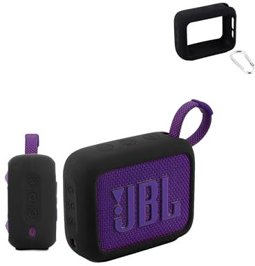 Protective Silicone Cover for JBL Go 4 Portable Bluetooth Speakers - Shockproof, Dustproof, and Waterproof for Worry-Free Use Anywhere,Black