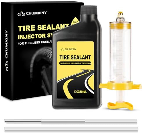CHUMXINY Liquido Tubeless, 500 ml Inyectable Liquido Antipinchazos Bicicleta, Sella Orificios de Aire de hasta 6,5 mm, Adecuado para Neumáticos de Bicicletas de Montaña y de Carretera