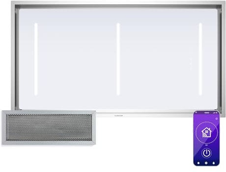 Klarstein LuxeAir Dunstabzugshaube - 750 m³/h Luftstrom, A Energieeffizienz, WLAN-Steuerung, 110 W Motor, Touch-Bedienung, LED-Beleuchtung, Aluminium-Fettfilter, Inselhaube